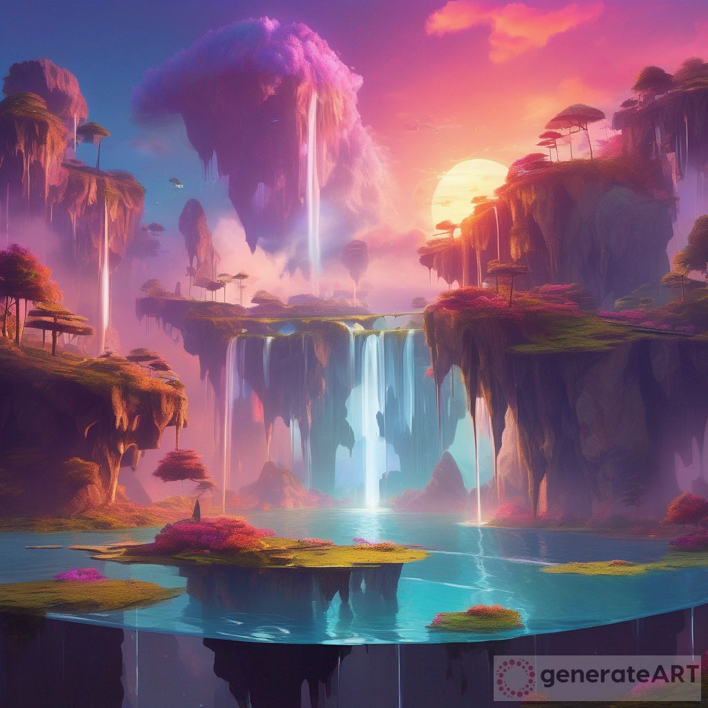 Creating Surreal Landscapes: Floating Islands At Sunset