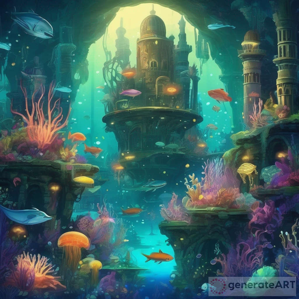 Mystical Underwater City Inhabited by Sea Creatures | GenerateArt