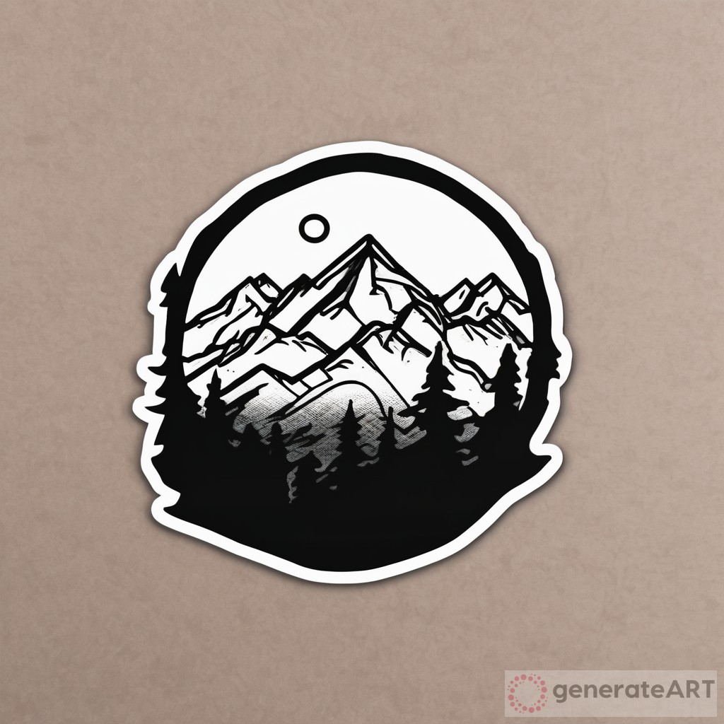 Tattoo Outline of Mail Sticker with Colorado Mountains