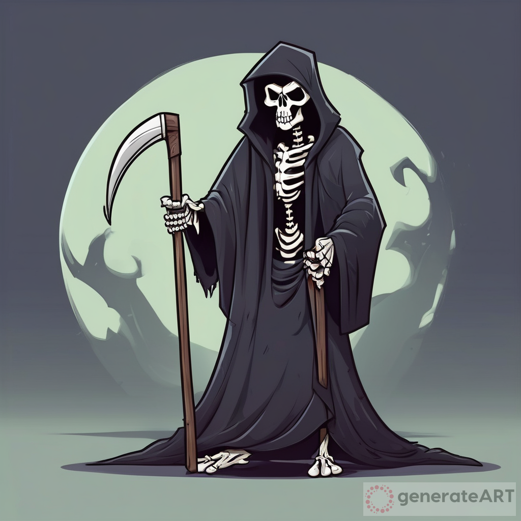 Cartoon Style Grim Reaper Character: The Playful Guide of the Afterlife