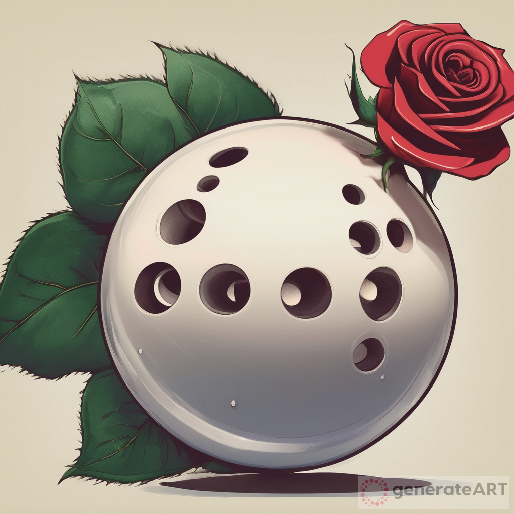 Unusual Beauty: A Bowling Ball with a Blooming Rose