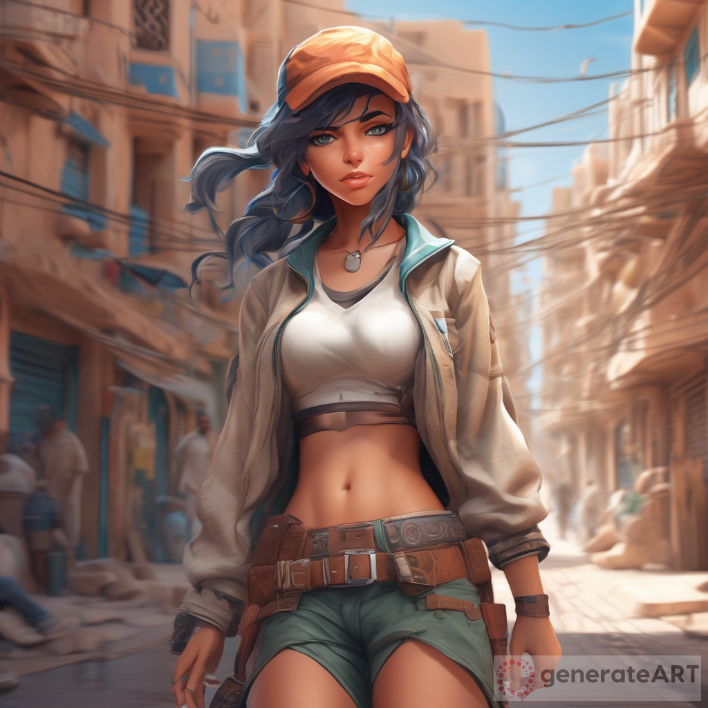 8k Wallpaper: Mesmerizing Anime Adventurer Girl in Western Sahara City Streets