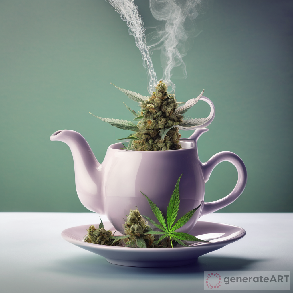 Teapot with Marijuana Pouring into Tea Cup: Exploring Cannabis-Infused Beverage Trend