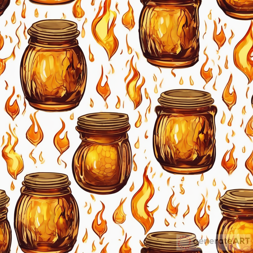 Honey Jar with Flames: A Sweet and Fiery Combination