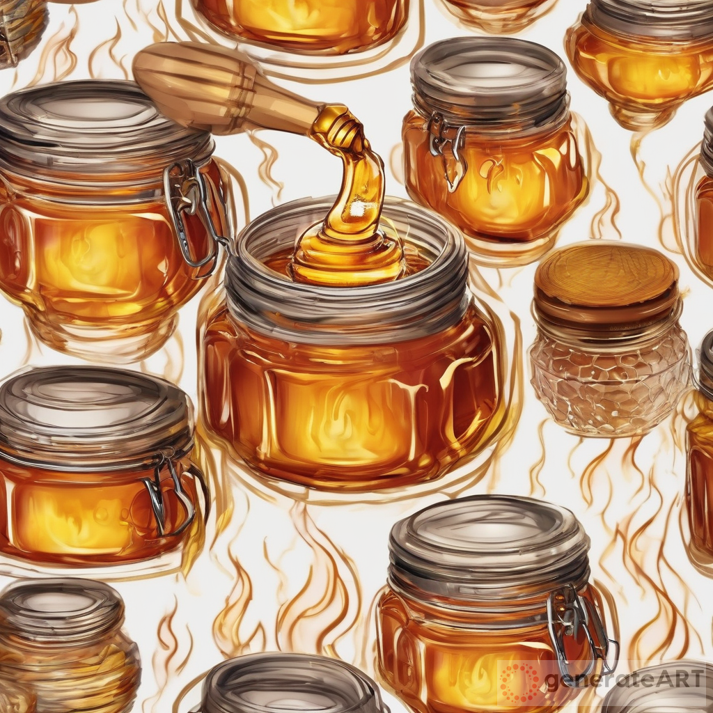 Unveiling the Enchantment: A Single Honey Jar with Flames