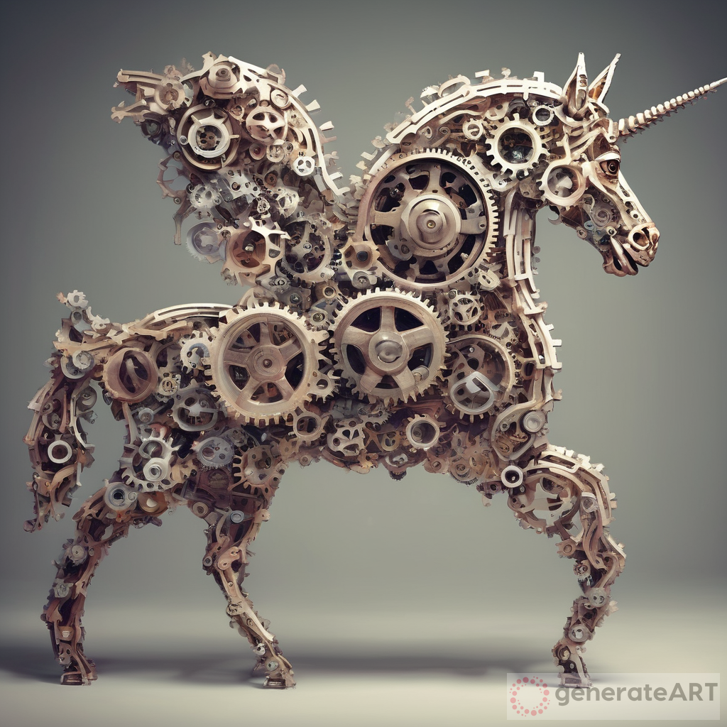 The Mystical Manifestation: Unicorn Made of Gears