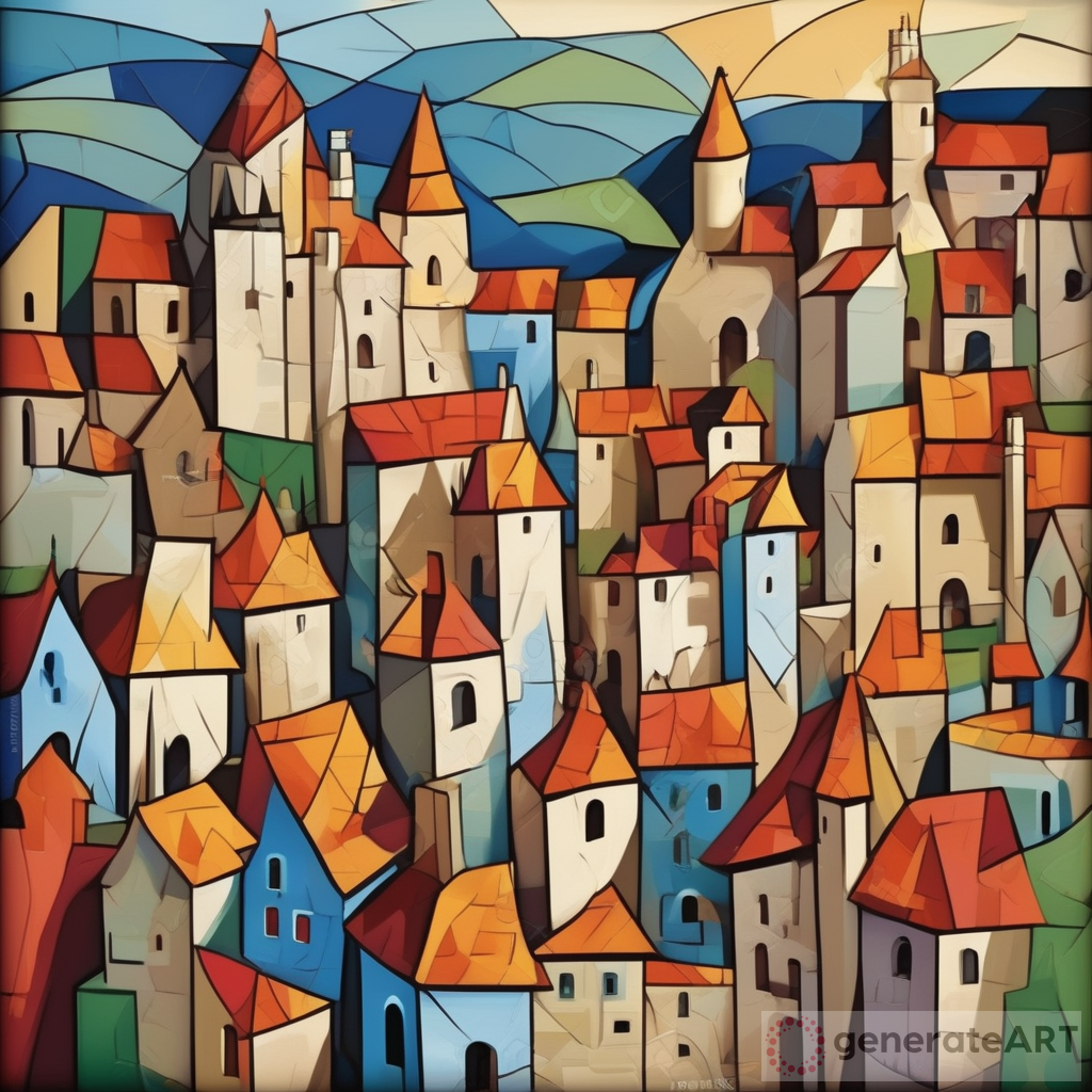 Medieval Town Color Cubism - Exploring a Vibrant & Eclectic World