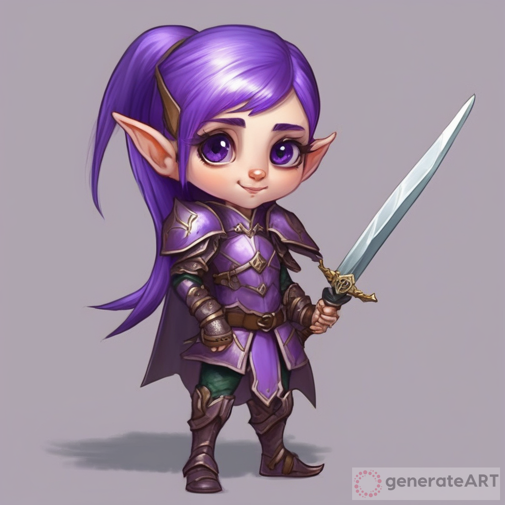 Violet-haired Petite Elf: A Dual-Sword Wielding Marvel