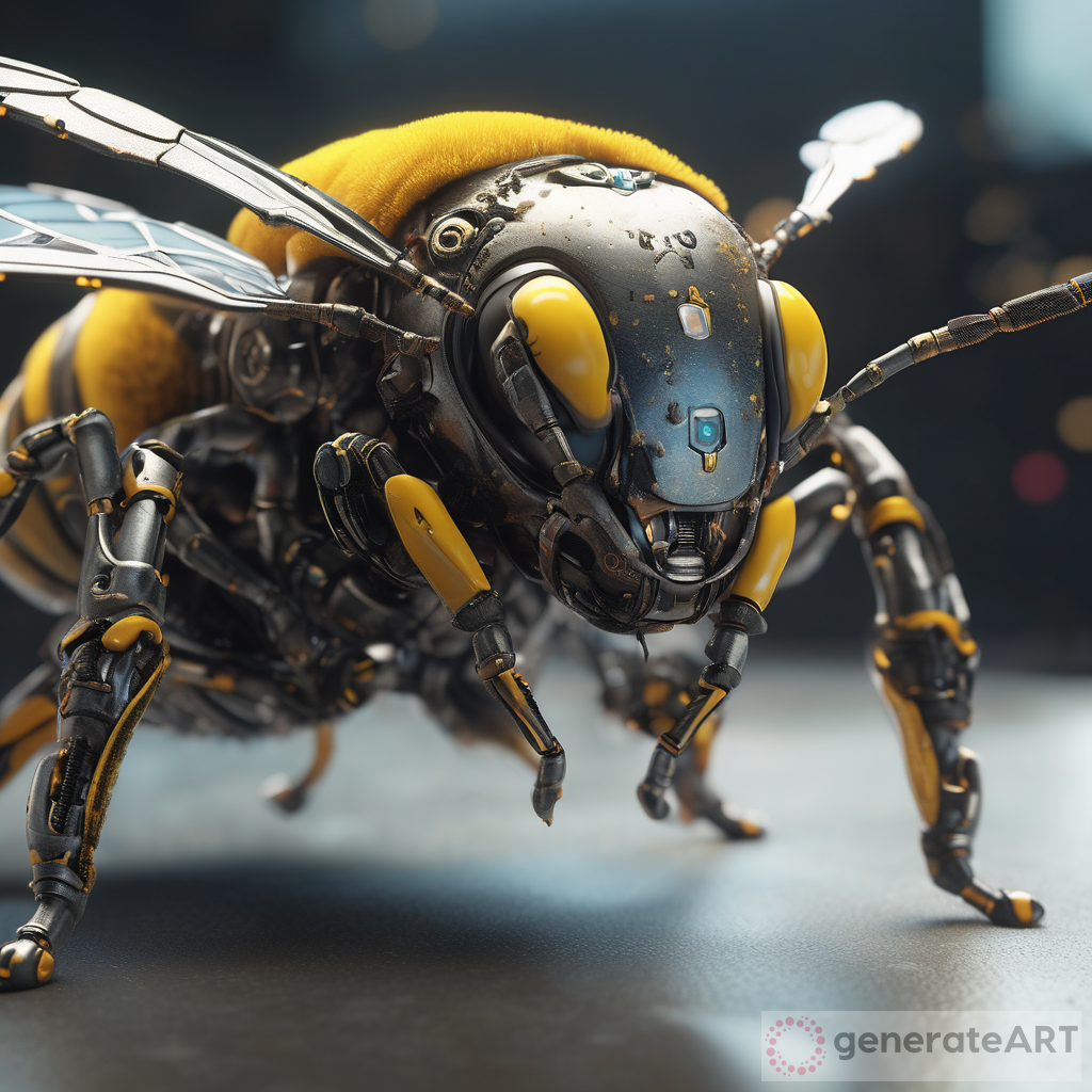 The Cinematic Cyborg Bee: Ultra-Detailed in 8K Resolution