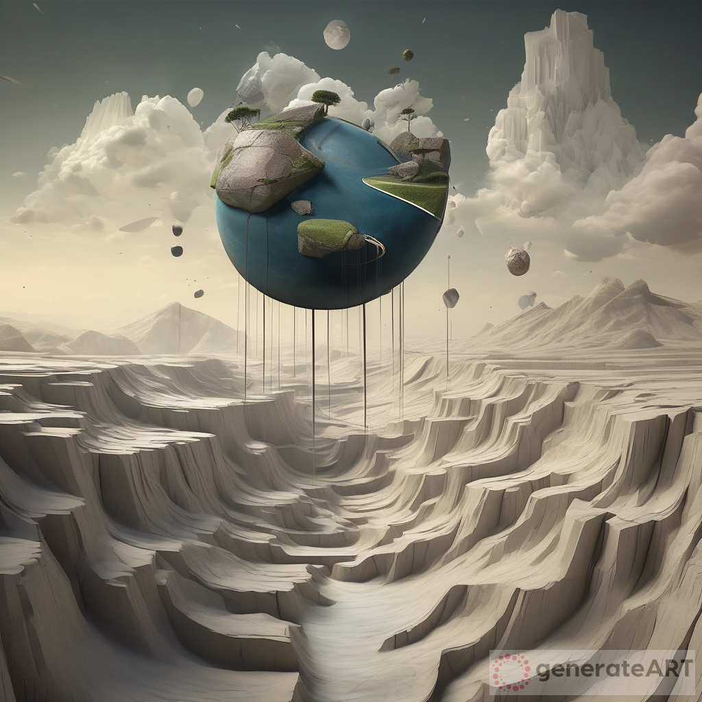 Surreal Landscape: Defying Gravity and Physics