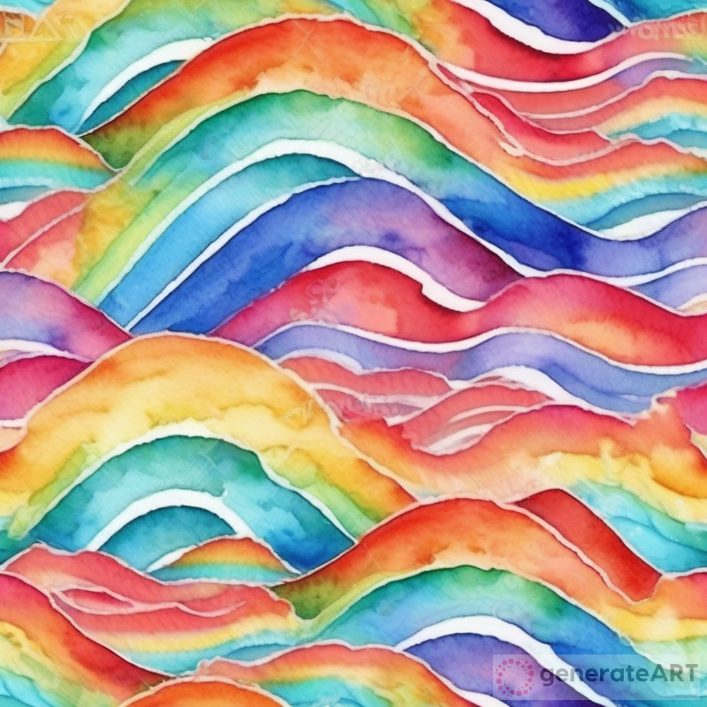 Rainbow Waves: A Stunning Watercolor Seamless Pattern