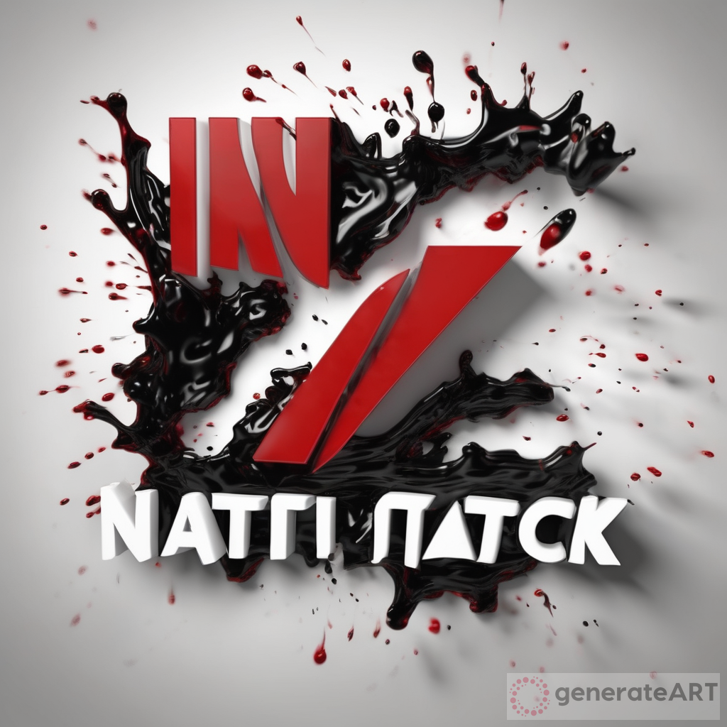 3D Logo Design: Ink Attack in Black and Red - 3D Render