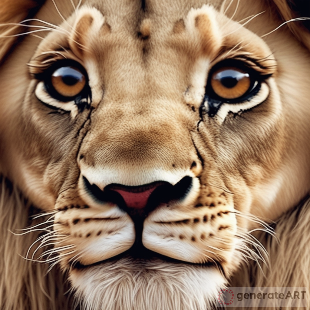 The Enchanting Lion with Baby Eyes | Cute and Playful Wonders