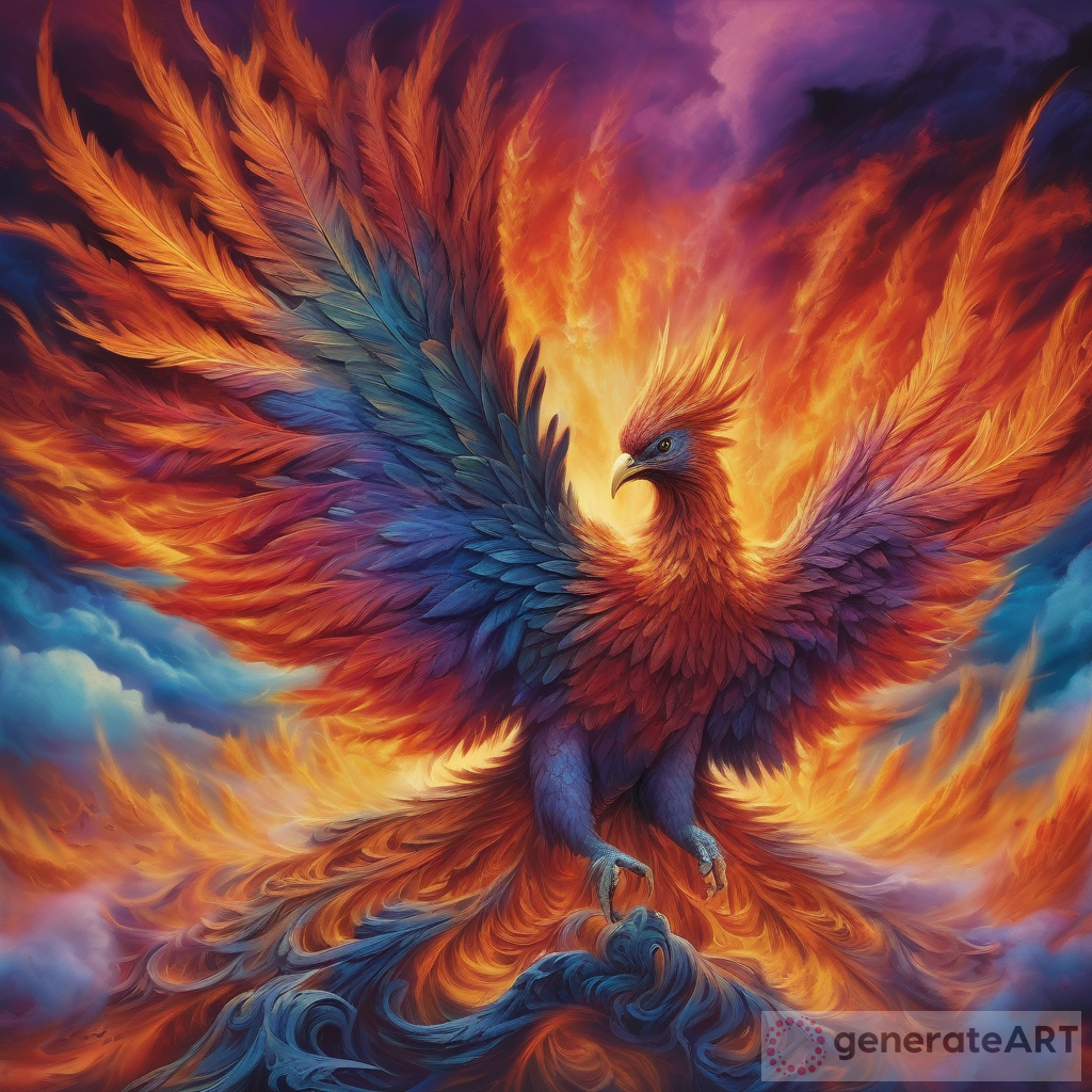 Colors in the Air: A Visually Stunning Artwork of a Phoenix Rising ...