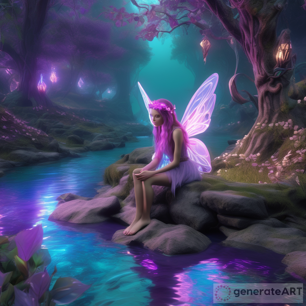 Vibrant and Enchanting Fairy World: Neon, Purple, Teal, Cyan, Pink, Gold