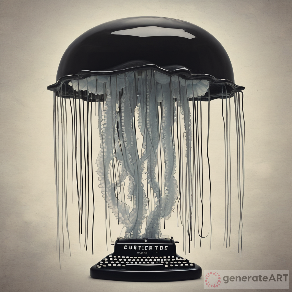 Unveiling the Enigmatic Fusion: Jellyfish and Typewriter Cluttercore Decor
