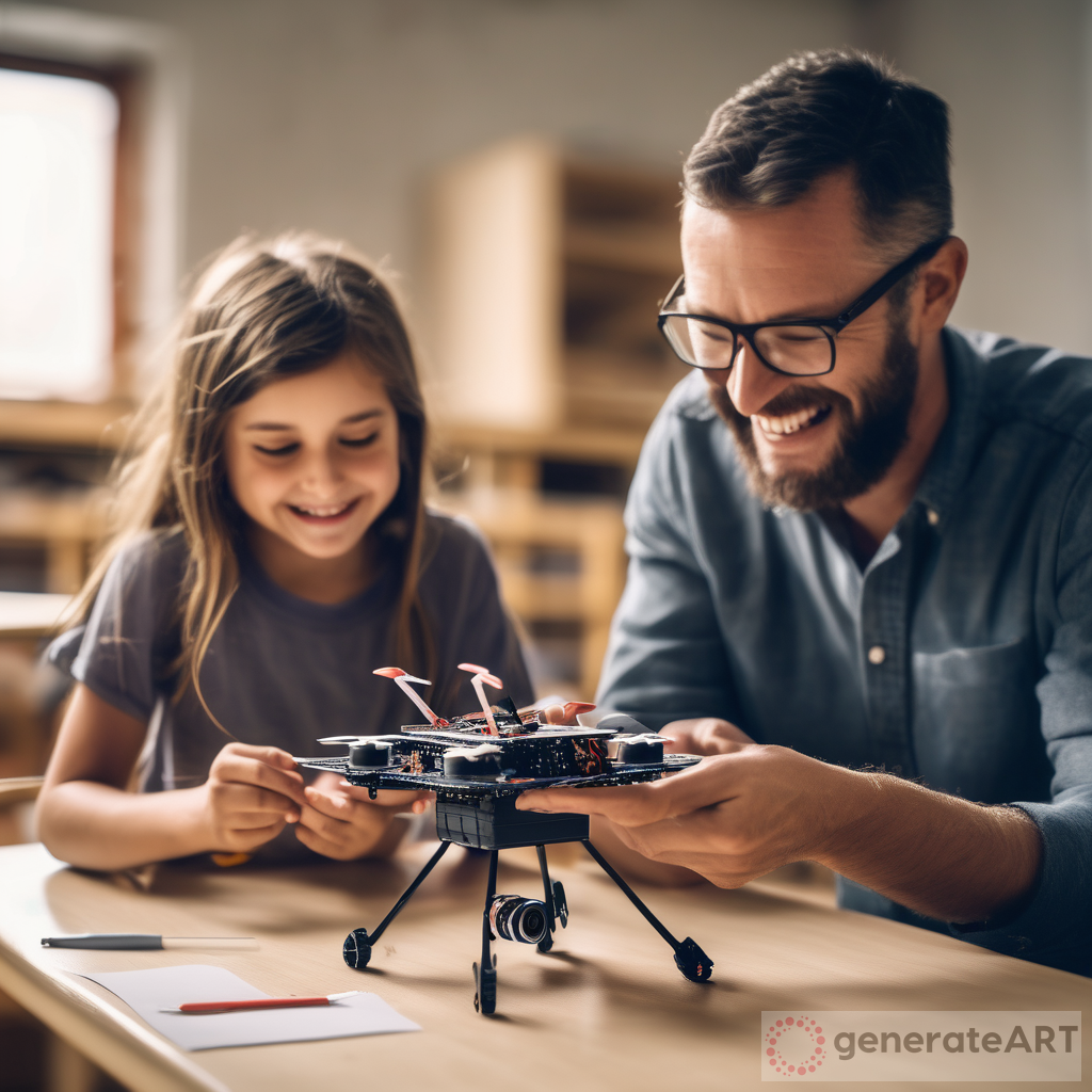 A Heartwarming Journey: Father and Daughter Build a Drone in a Joyful Classroom