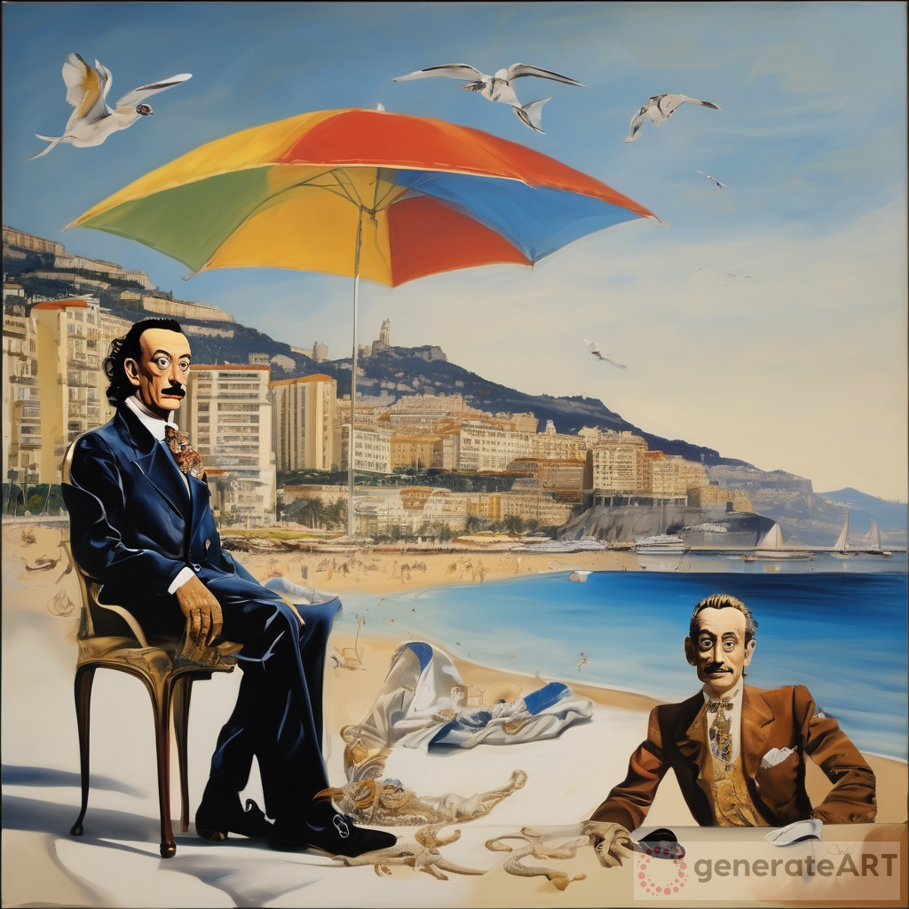 Surreal Beach View of Monaco: Salvador Dali's Masterpiece with Jean-Paul Gautier Styling