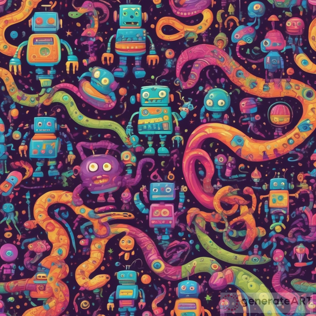 Scary Colorful Robots and Snakes in a Psychedelic Universe