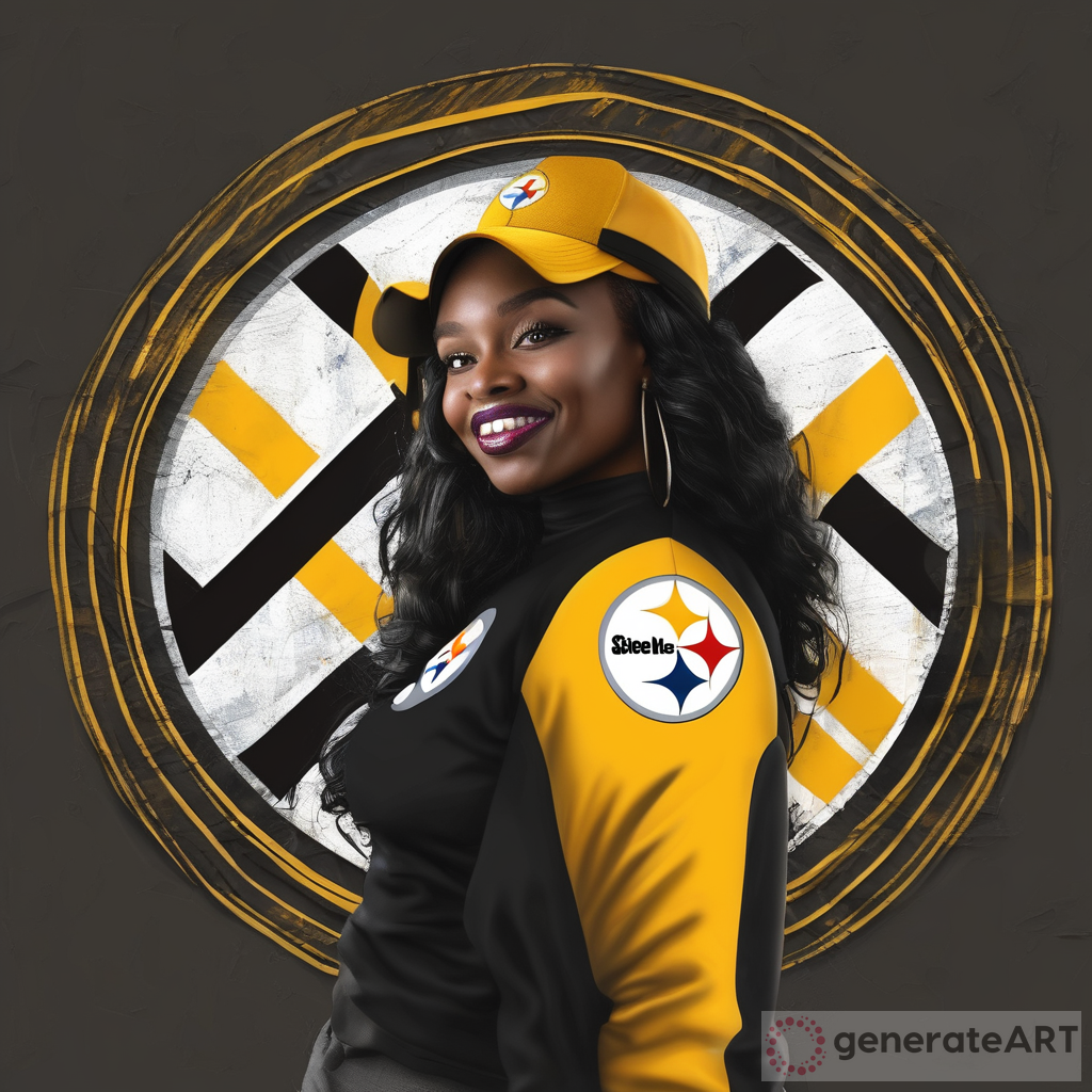 Embracing Unity: A Black Woman Hugs the Steelers Logo