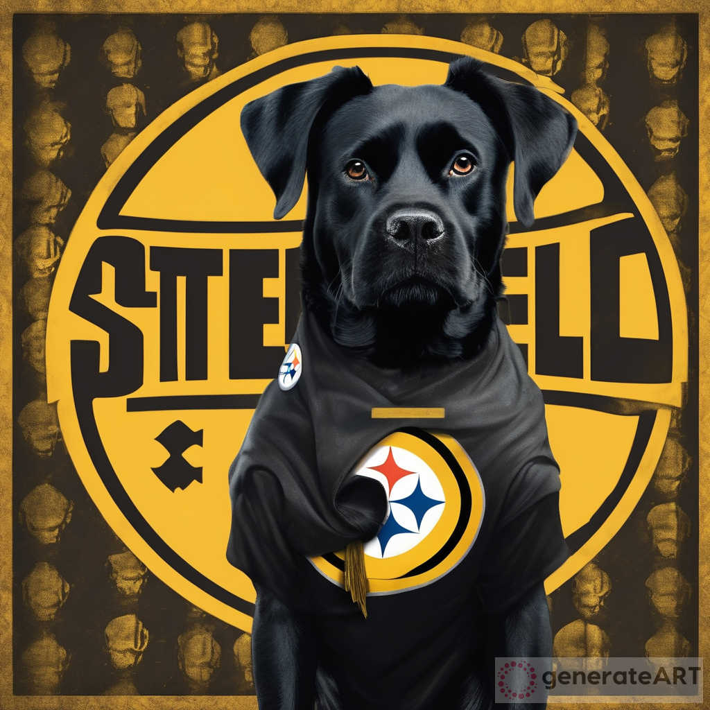 The Symbolic Bond: Black Dog Holding Steelers Logo