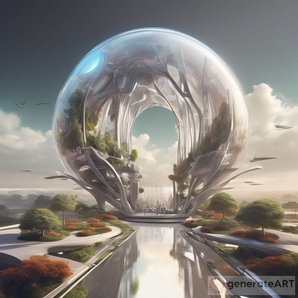 Blending Nature and Technology: Creating a Futuristic Landscape Reflecting Harmony and Balance