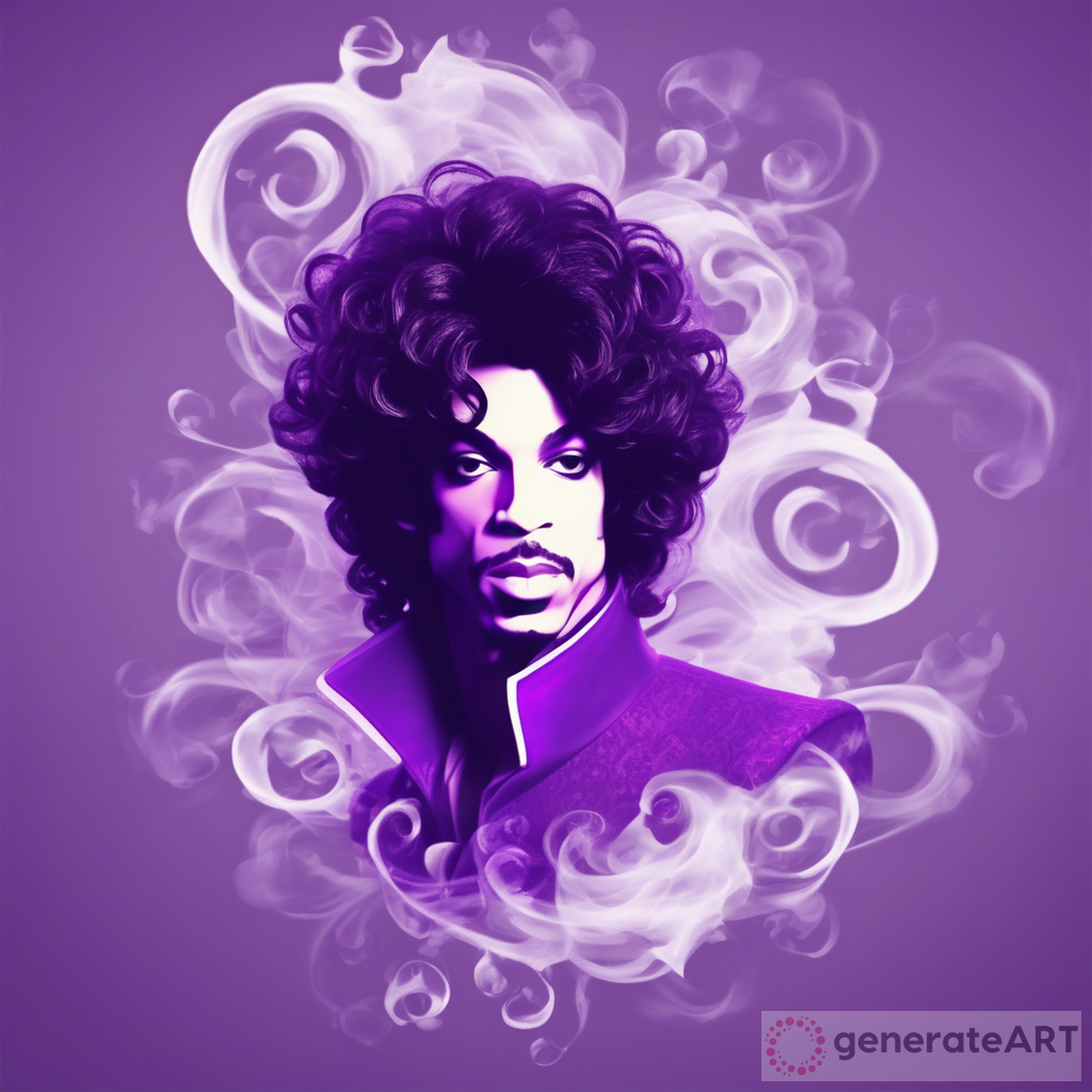 3D Image of Shades of Purple with Prince and Swirls of Smoke