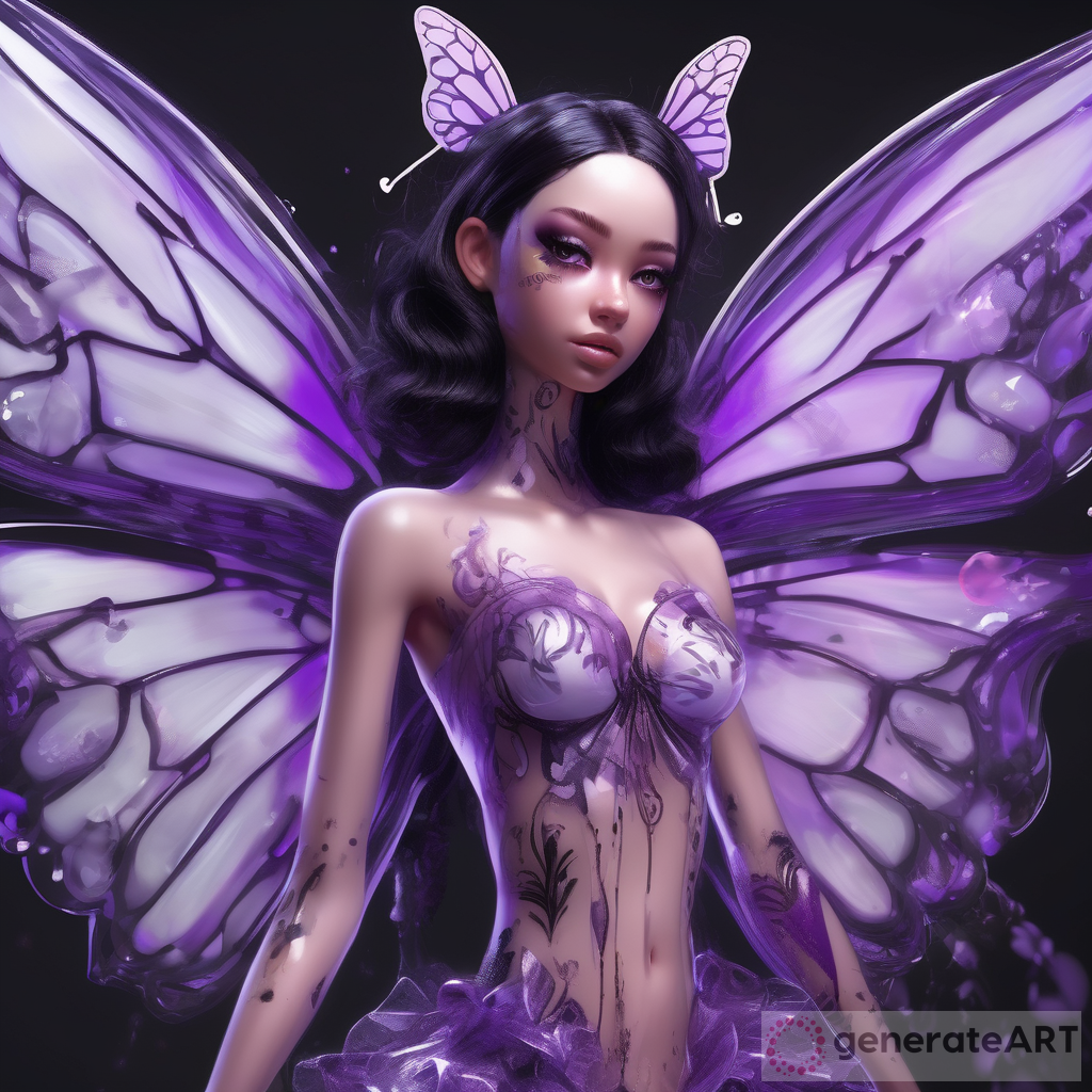 Trending Digital Painting: Extremely-Detailed Anime Barbie with Transparent Wings