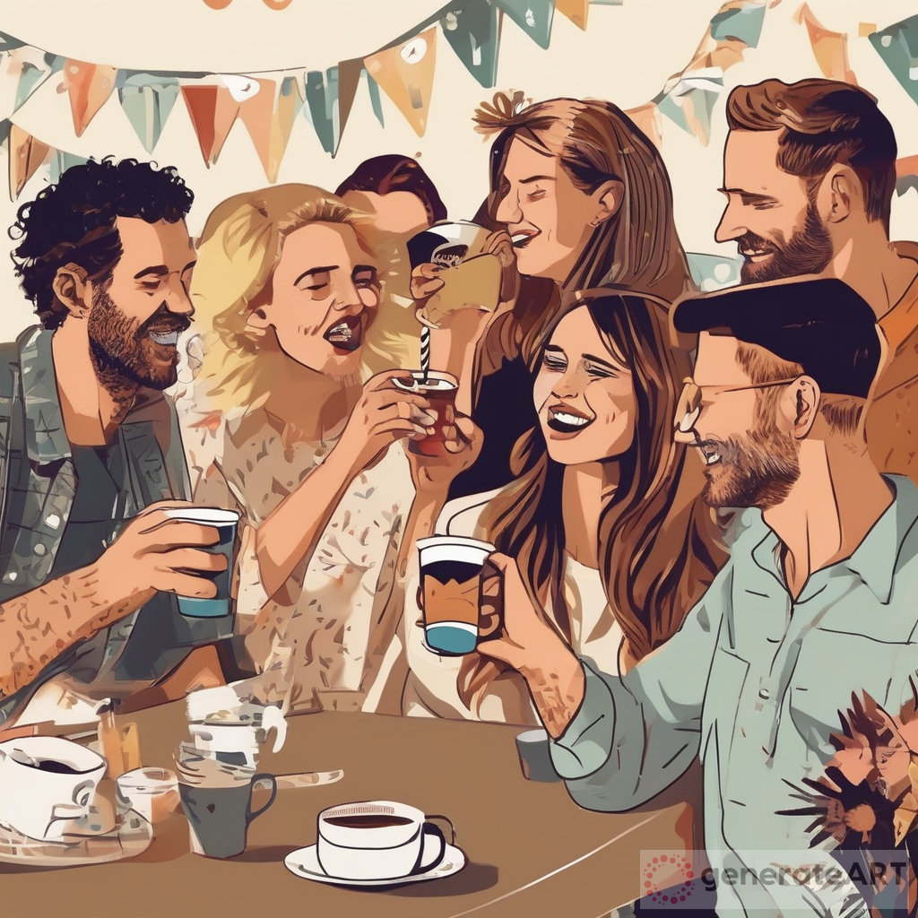 Australians and Kiwis Enjoying a Coffee-Fueled Party