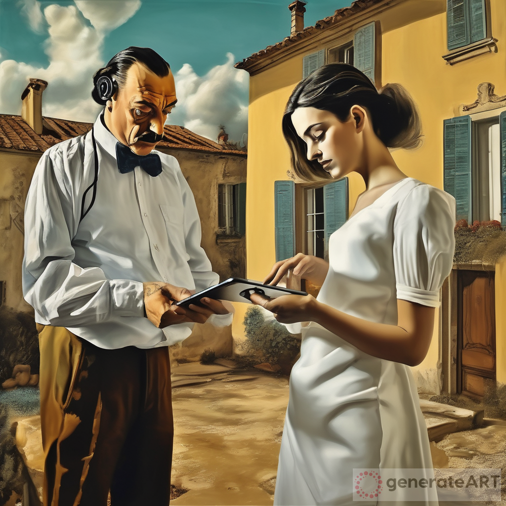 Salvador Dali-inspired Painting: Expert Conducting House Inventory with Augmented Reality