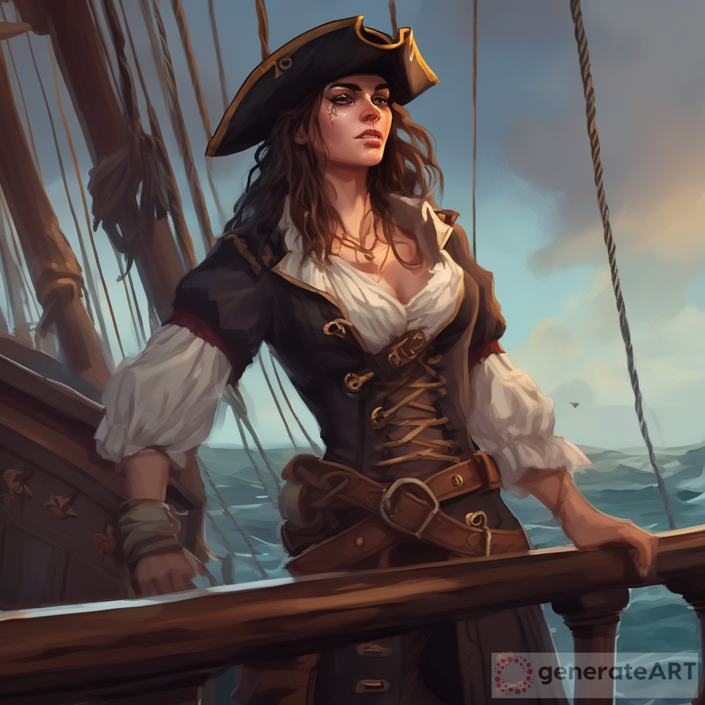 Noble Pirate Woman: Captivating D&D Character Art