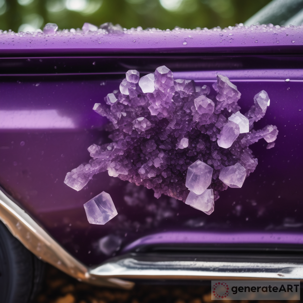 Amethyst Crystals Growing From an Old American Muscle Car: Captivating Photography