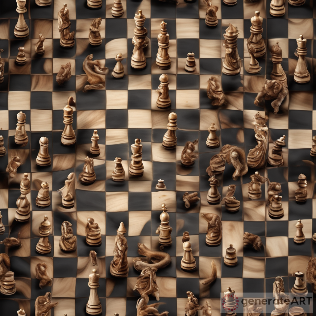 Chess Board Made from Swirling Galaxies: A Photorealistic Cosmic Masterpiece