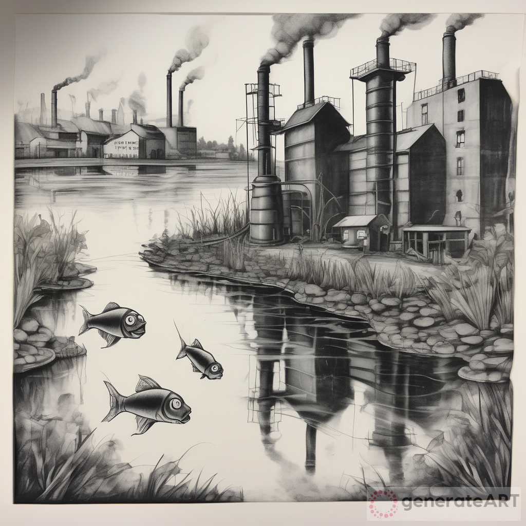 Factory Pollution: A Charcoal Drawing Depicting Environmental Consequences