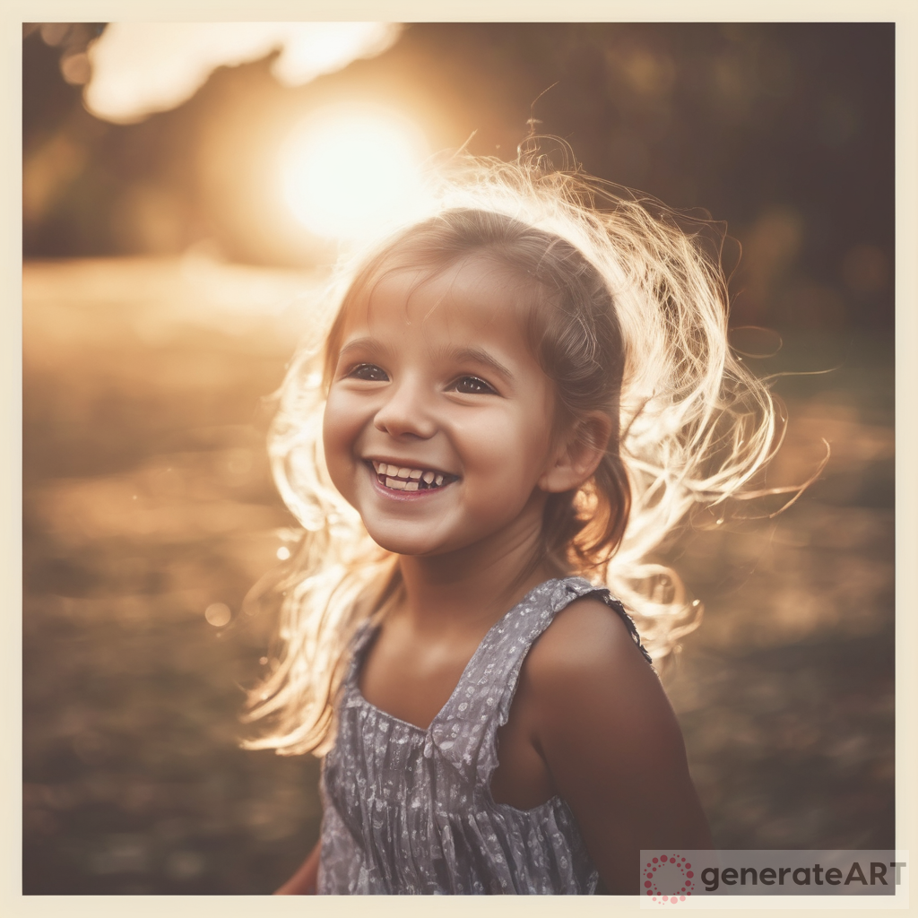 Little Girl Smiling at the Sun - Embracing Joy and Possibility