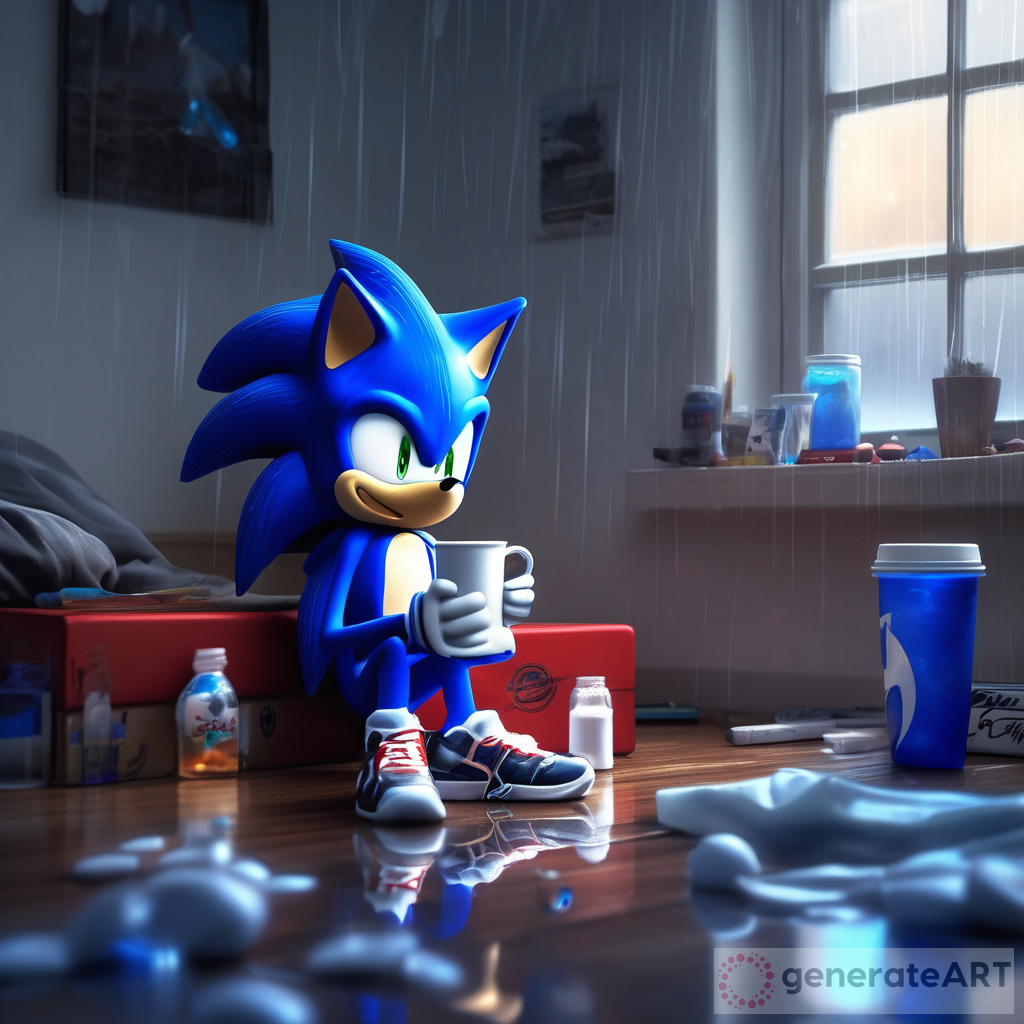 Hyper Realistic Sonic: A Gloomy Day in His Room