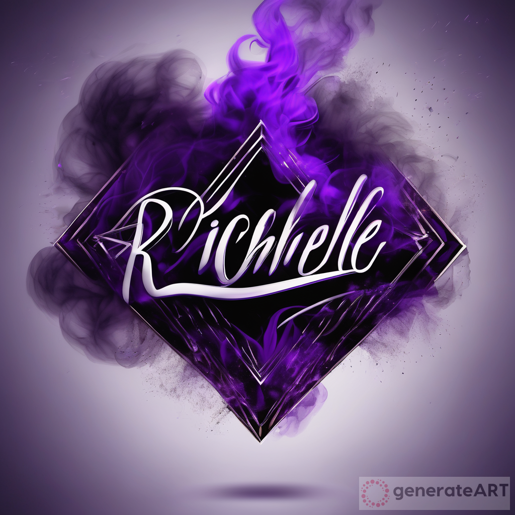 Captivating the Mystique: Richelle in Diamond Encrusted Calligraphy Bursting Through Purple Smoke