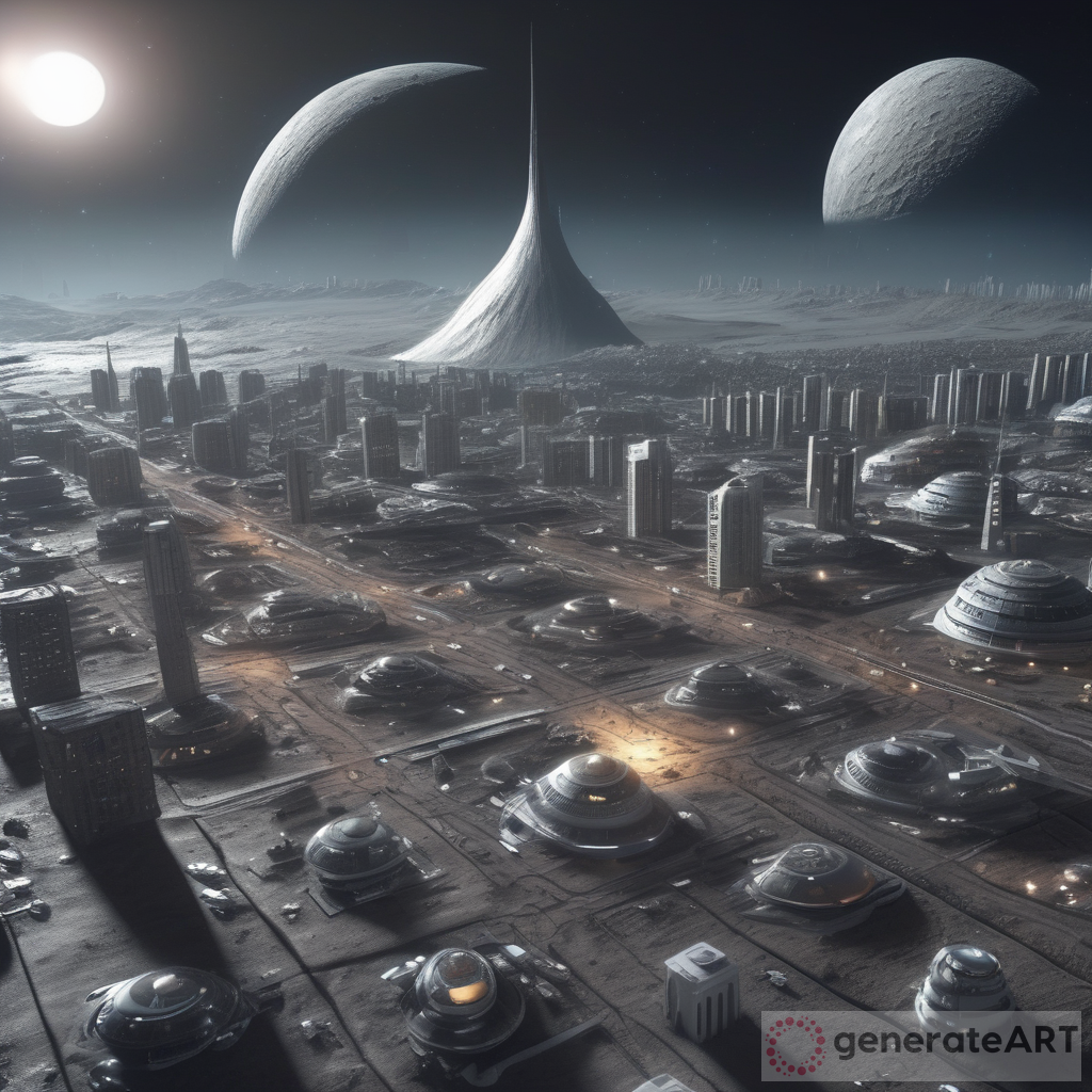 Moon City: A Realistic 3D Metropolis with UFO Traffic and Aliens