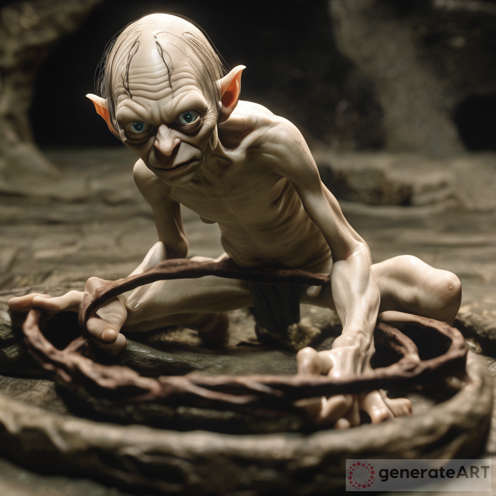 Gollum's Mysterious Presence: An Indoor Scene from J.R.R. Tolkien's Rings