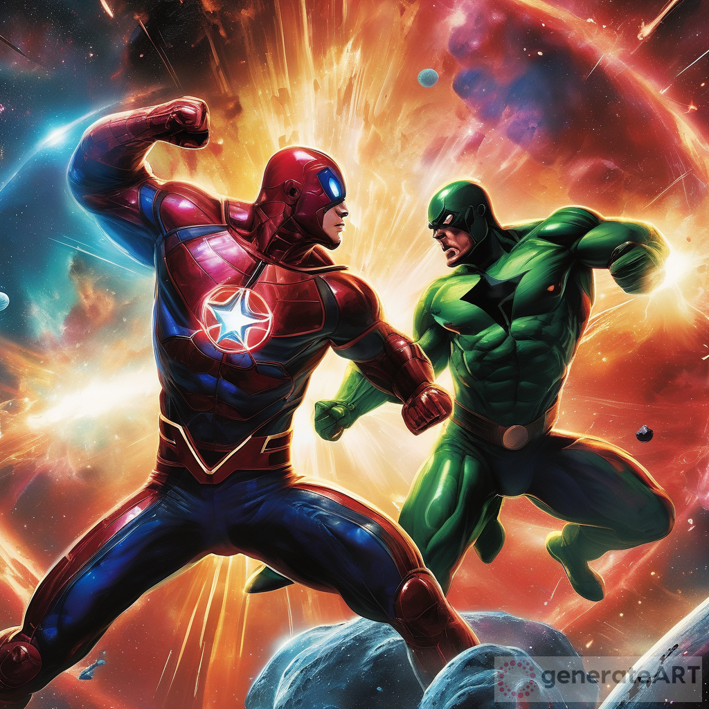 Cosmic Showdown: An Epic Battle Between Powerful Superheroes