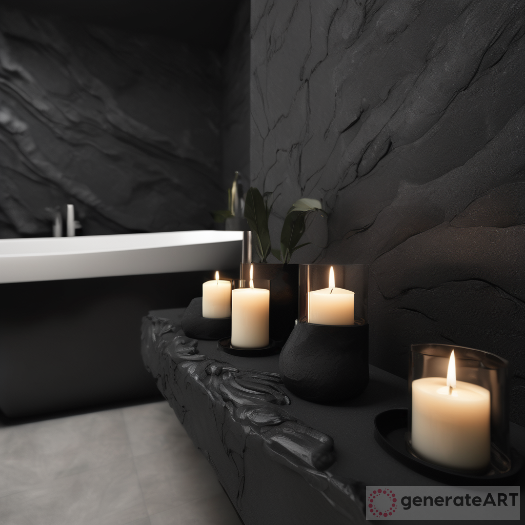 Creating a Serene Atmosphere: Premium Candle on Black Stone Countertop