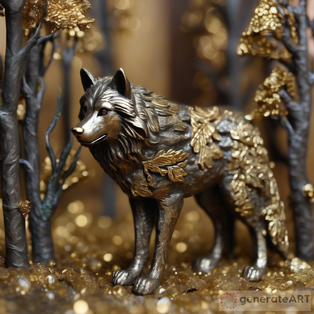 The Glittering Forest: A Mystical Encounter with the Bronzed Wolf