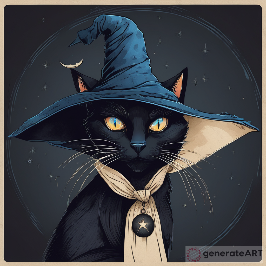Salem: The Bewitching Black Cat with Piercing Blue Eyes