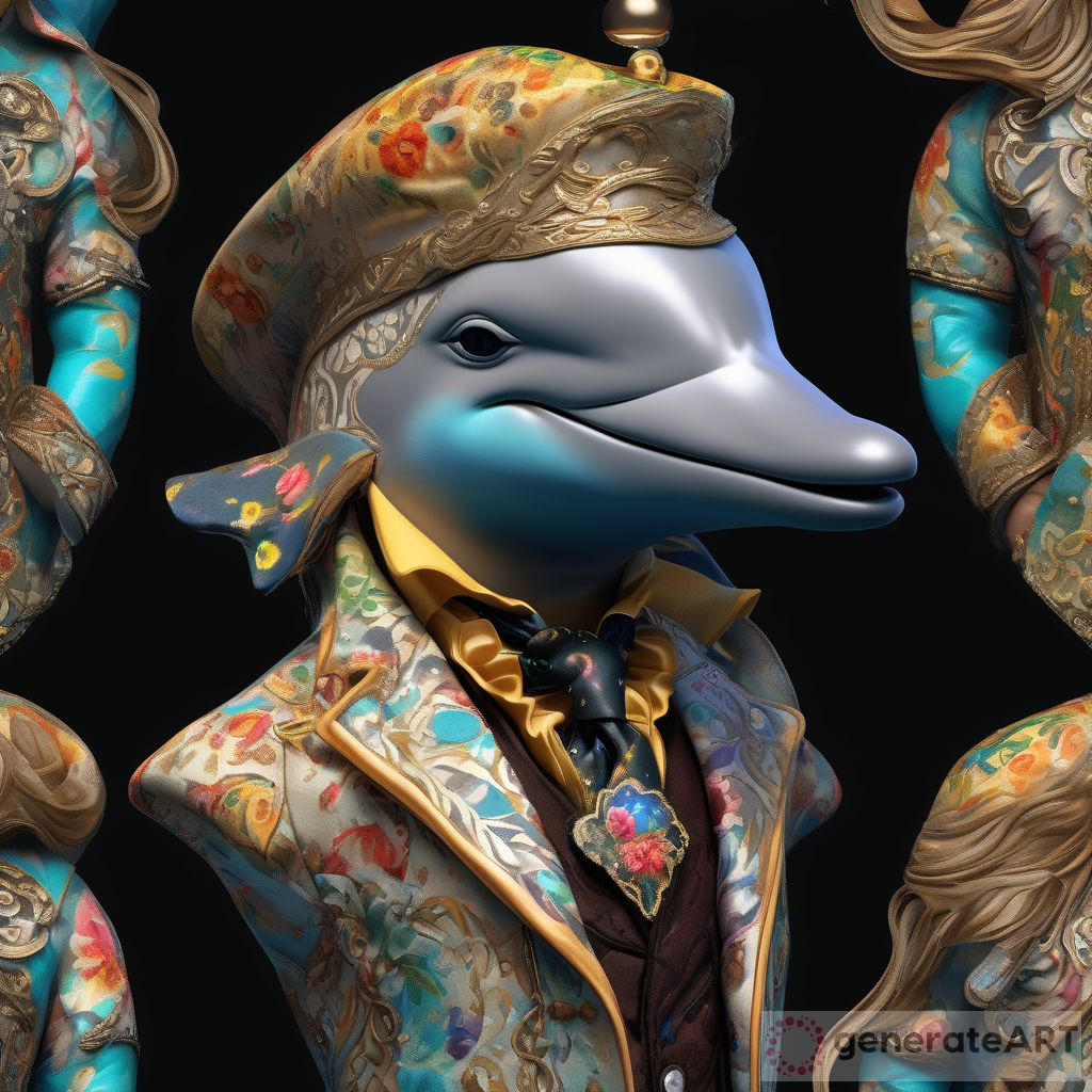 Mesmerizing Beauty: Mediterranean-Inspired Male Dolphin Character