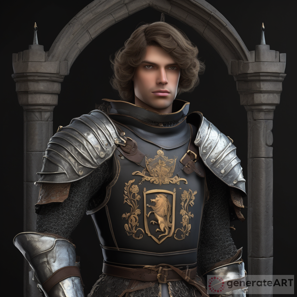 The Art of Chivalry: Medieval Castle-Inspired Male Knight in Hyper-Realistic Portrait Style