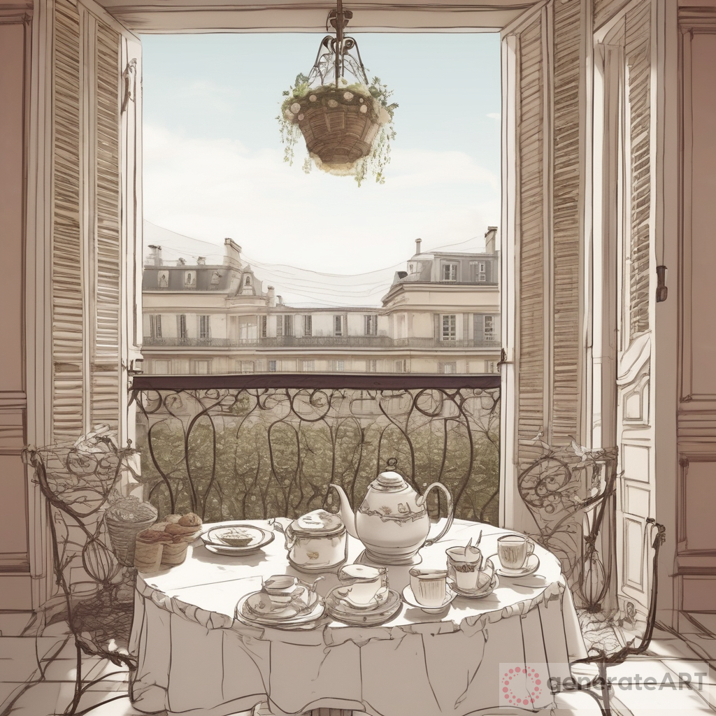 Charming French Balcony Tea Party: Exquisite Food and Beautiful View