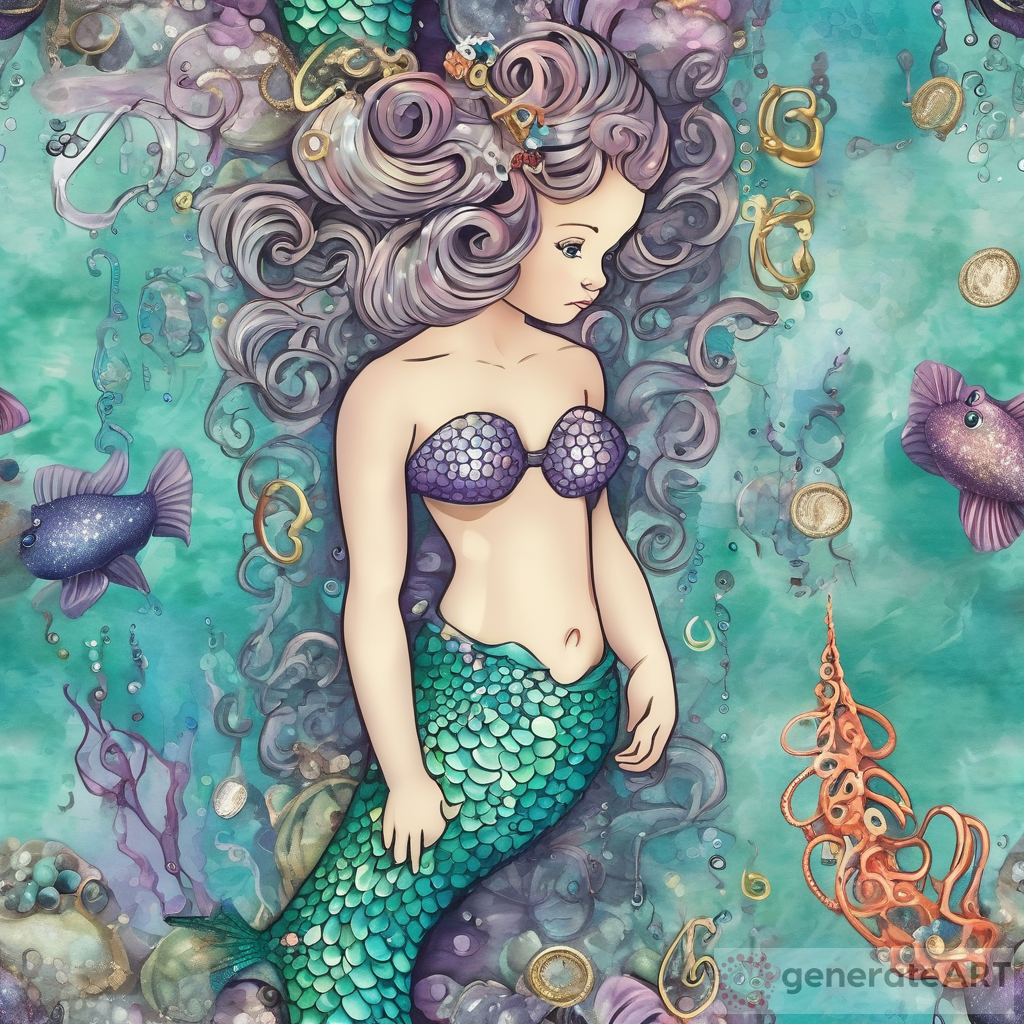 Under the Sea: Mermaid Tail, Baby Seahorses, Abstract Art with Pacifiers, and Safety Pins