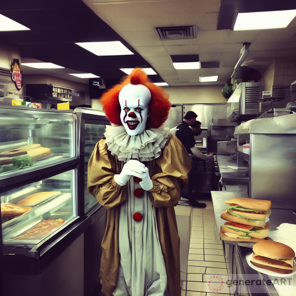 Pennywise the Clown at Subway Sandwich Shop