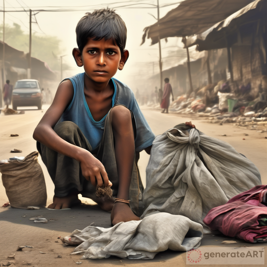 Heart-Wrenching Realism: A Glimpse into the Life of a Poor Indian Ragpicker Boy