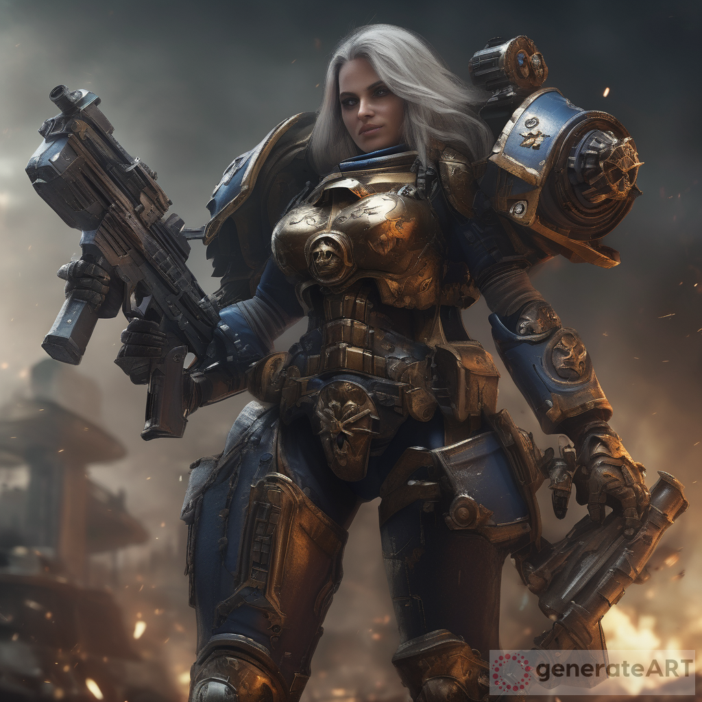 Warhammer 40K Sister of Battle: 4k UHD High-Quality Concept Art in Heroic Pose